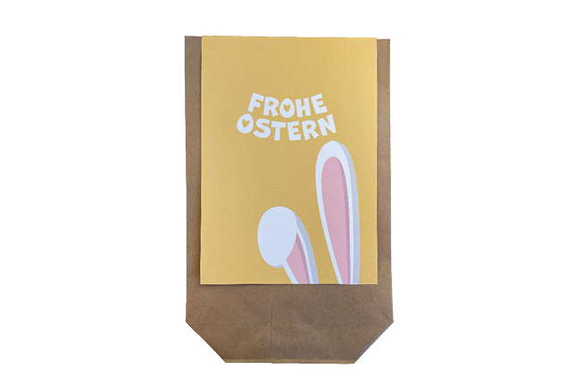 Tüte inkl. Schmuckkarte Osterhase (Gelb)
