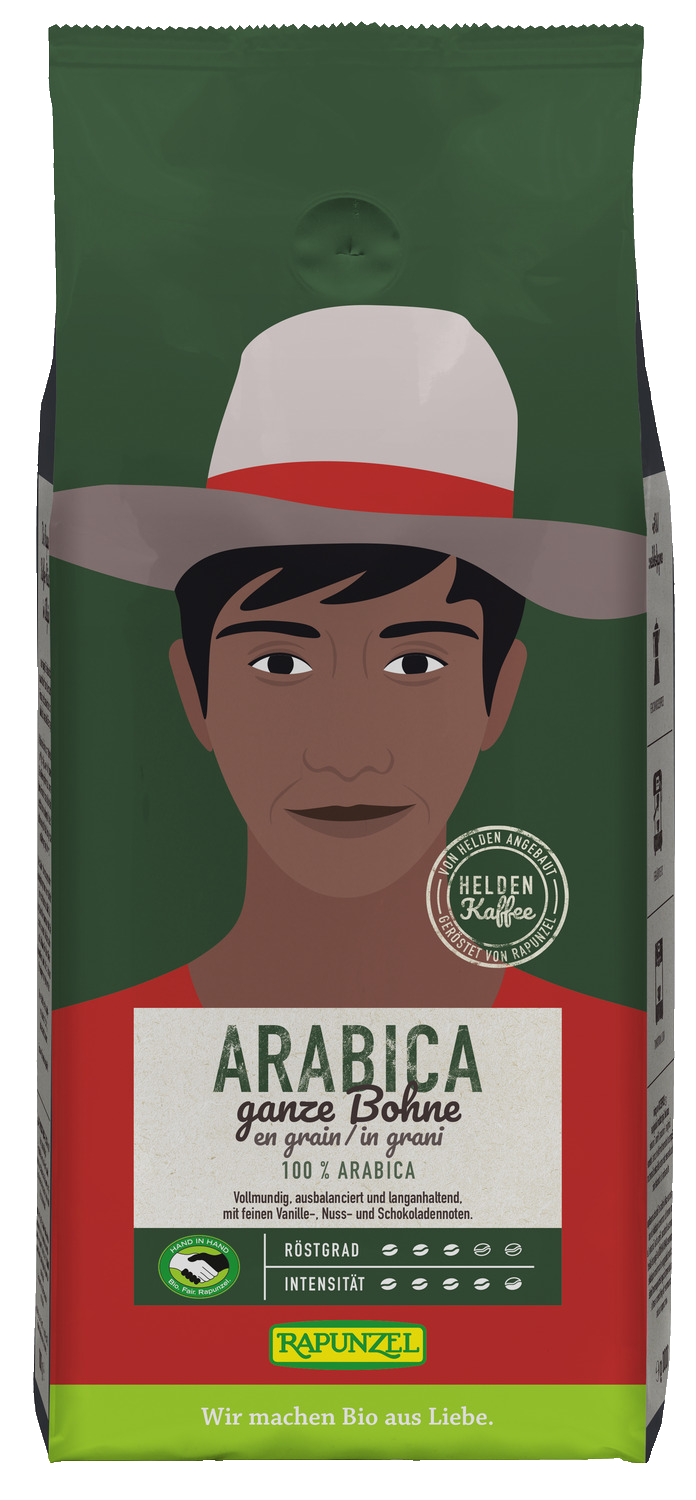 Heldenkaffee Arabica, ganze Bohne