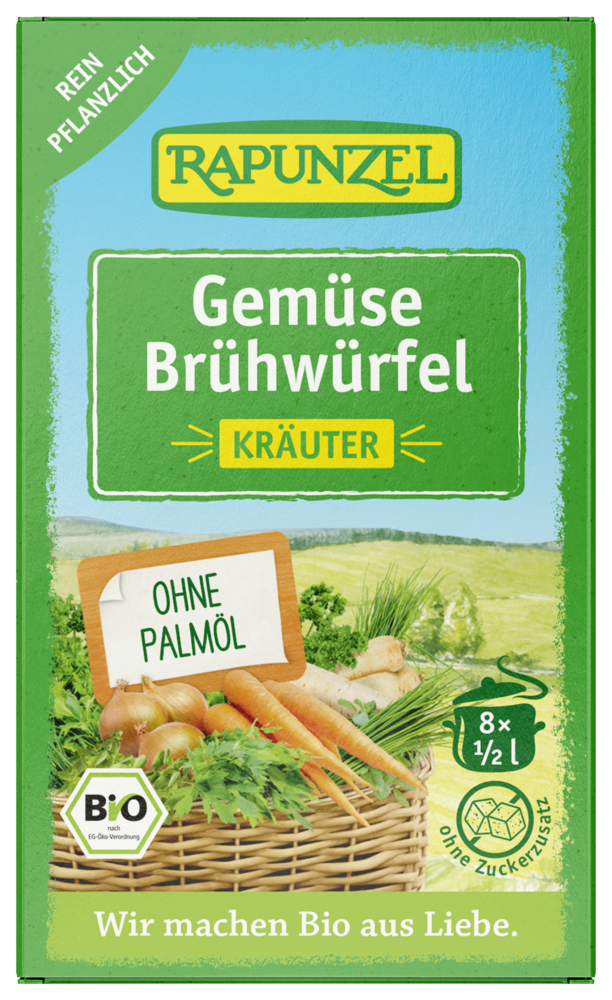 Gemüse-Brühwürfel mit Kräutern, mit Bio-Hefe