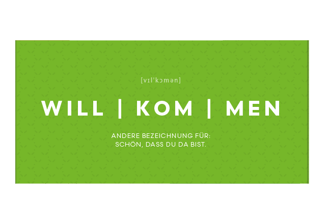 Schokoladen-Banderole Willkommen