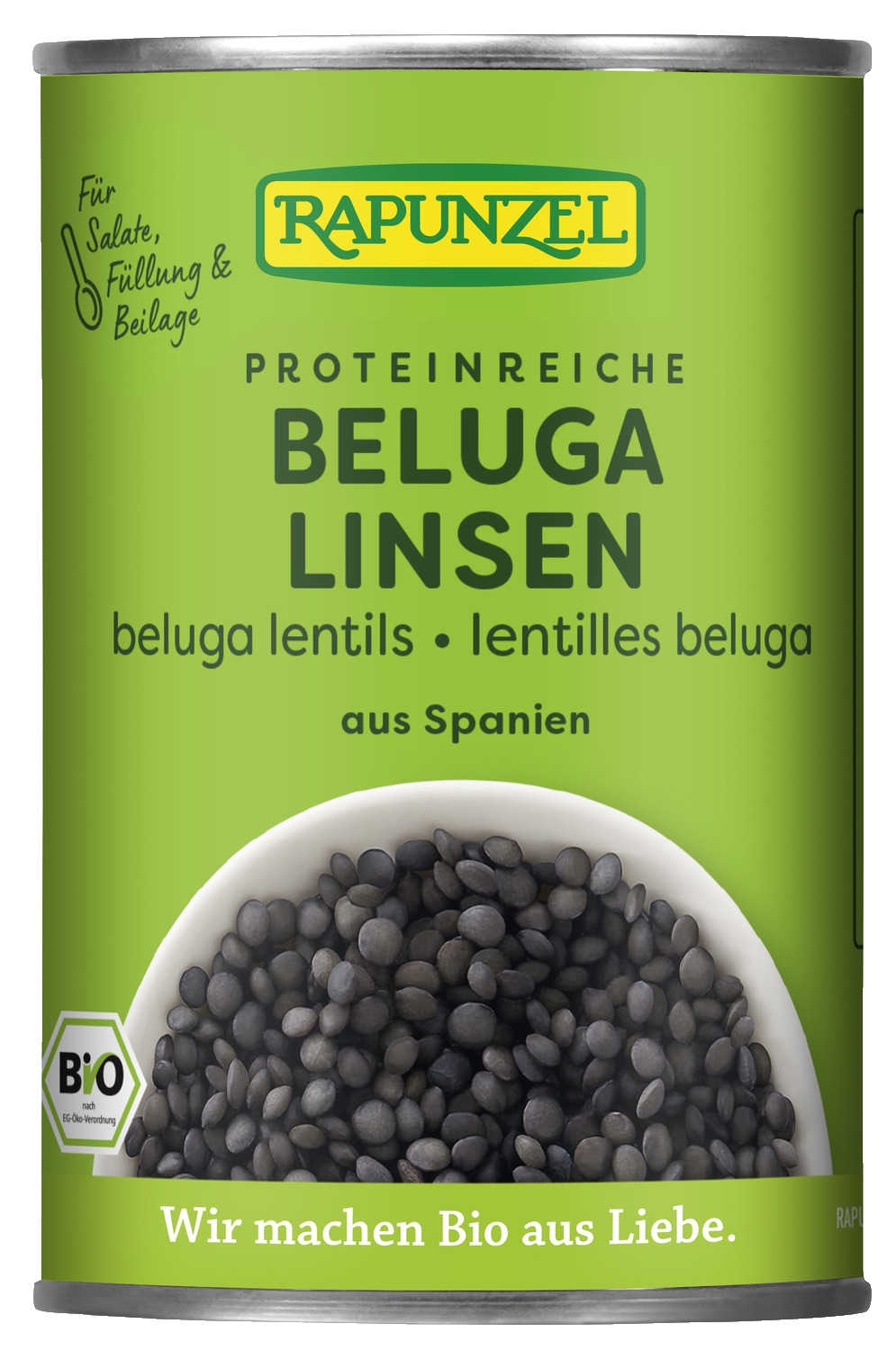 Beluga Linsen in der Dose