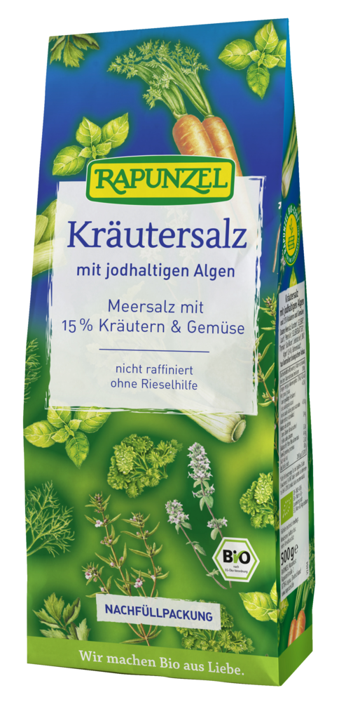 Kräutersalz jodiert mit 15% Kräutern und Gemüse