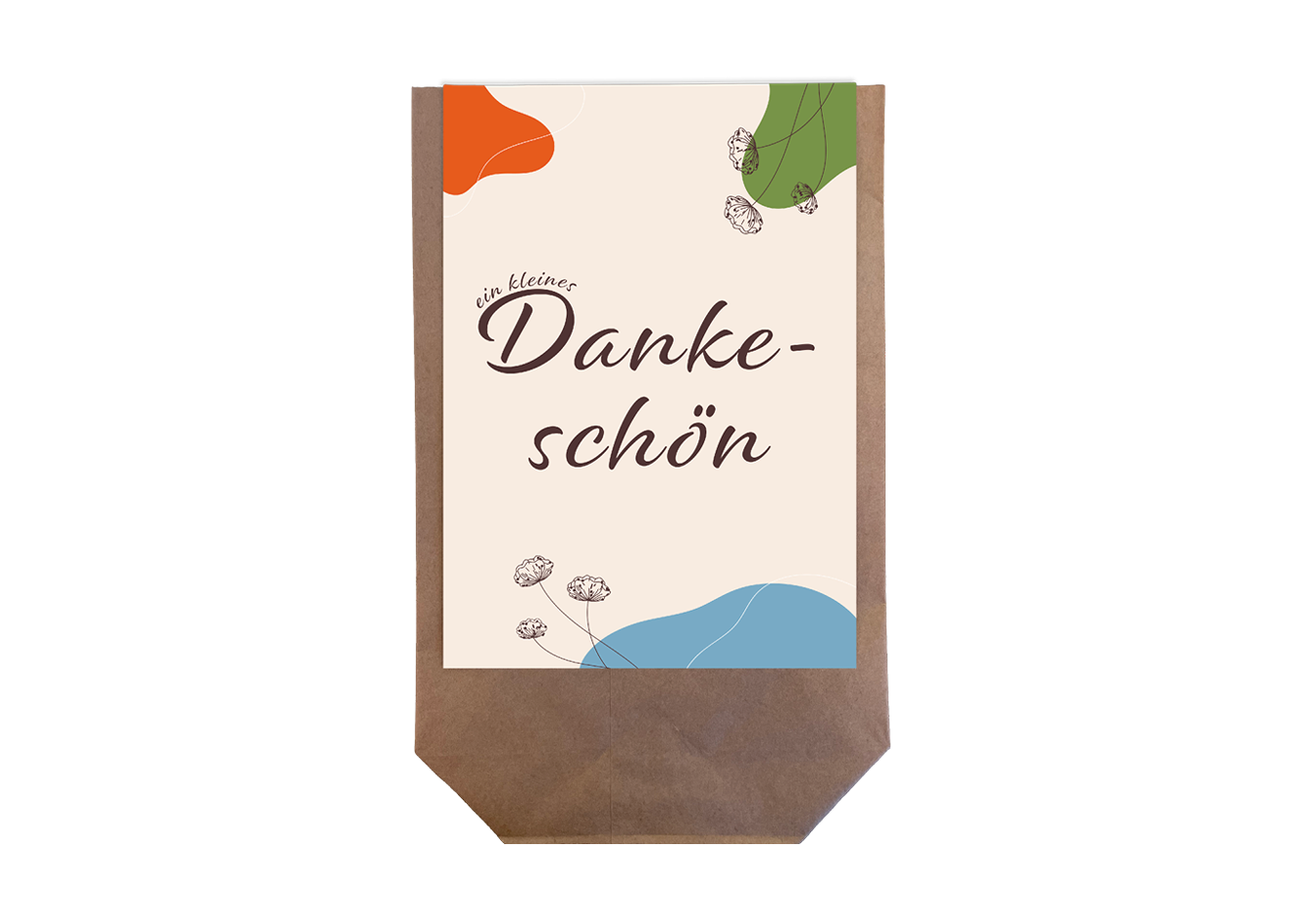 Tüte inkl. Schmuckkarte Dankeschön