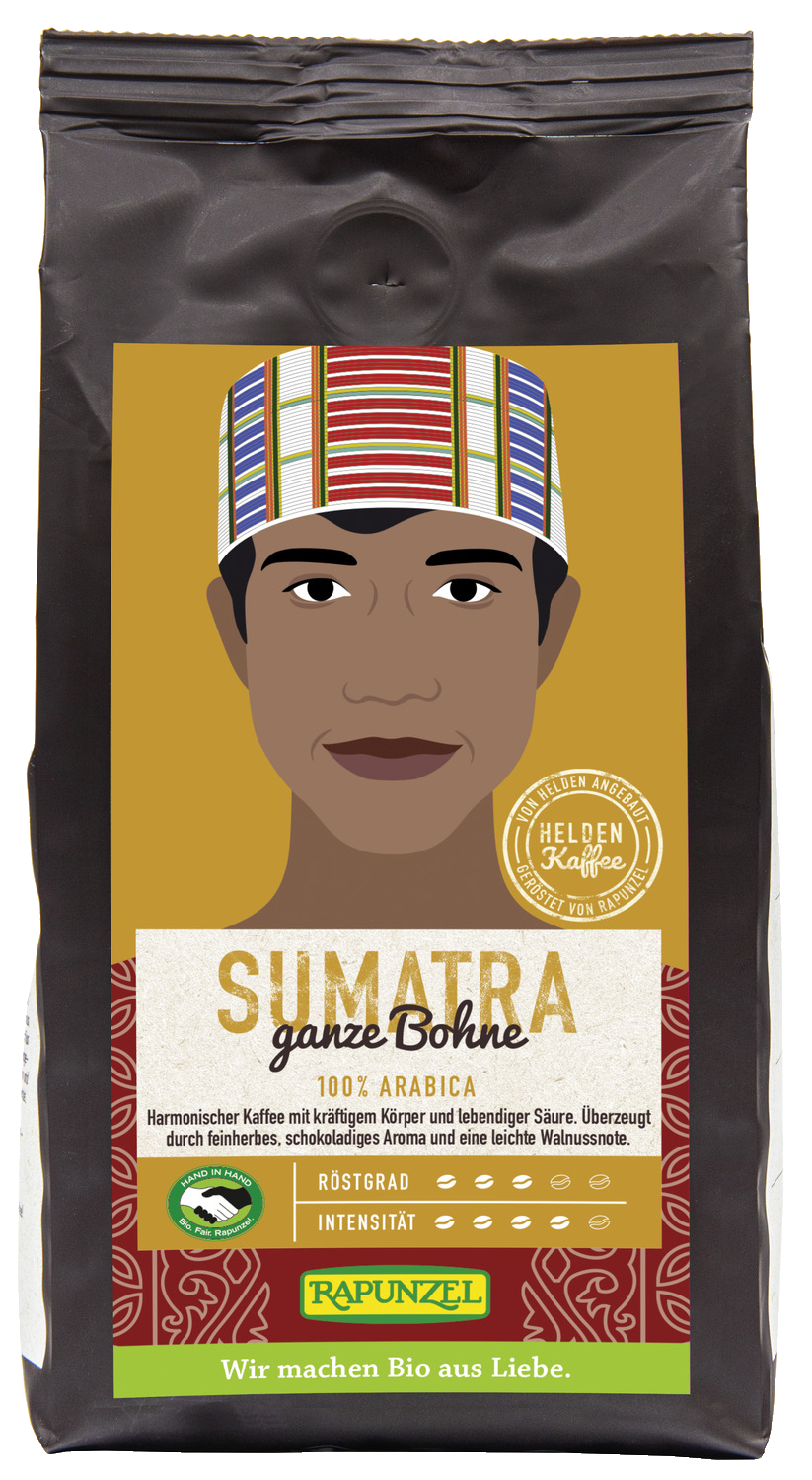 Heldenkaffee Sumatra, ganze Bohne