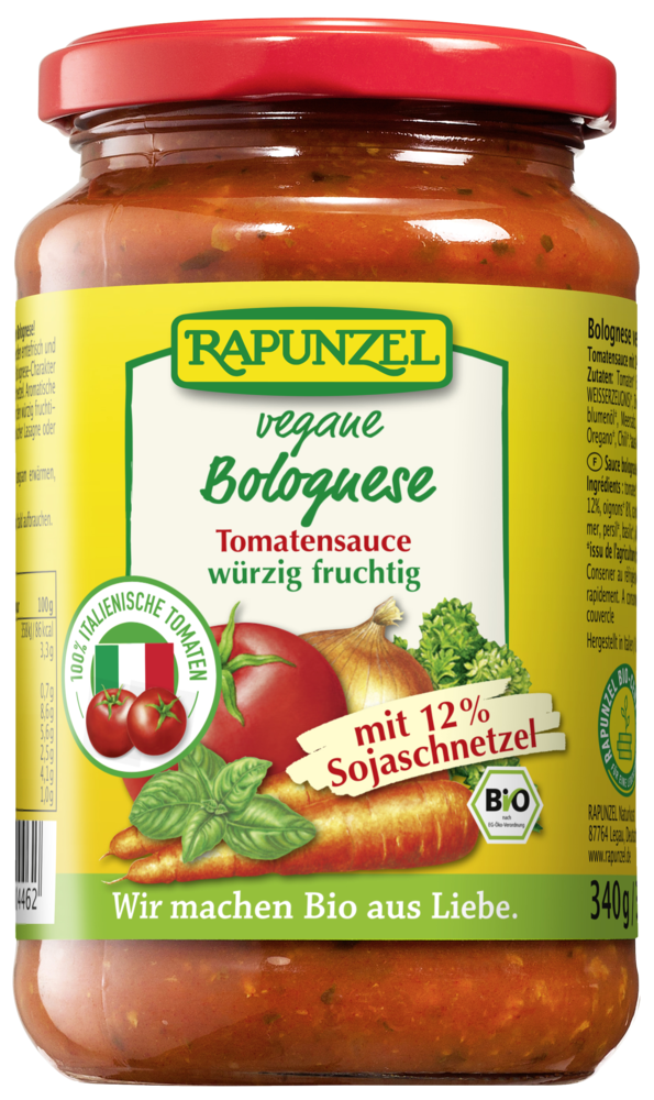 Tomatensauce Bolognese, vegan, mit Soja