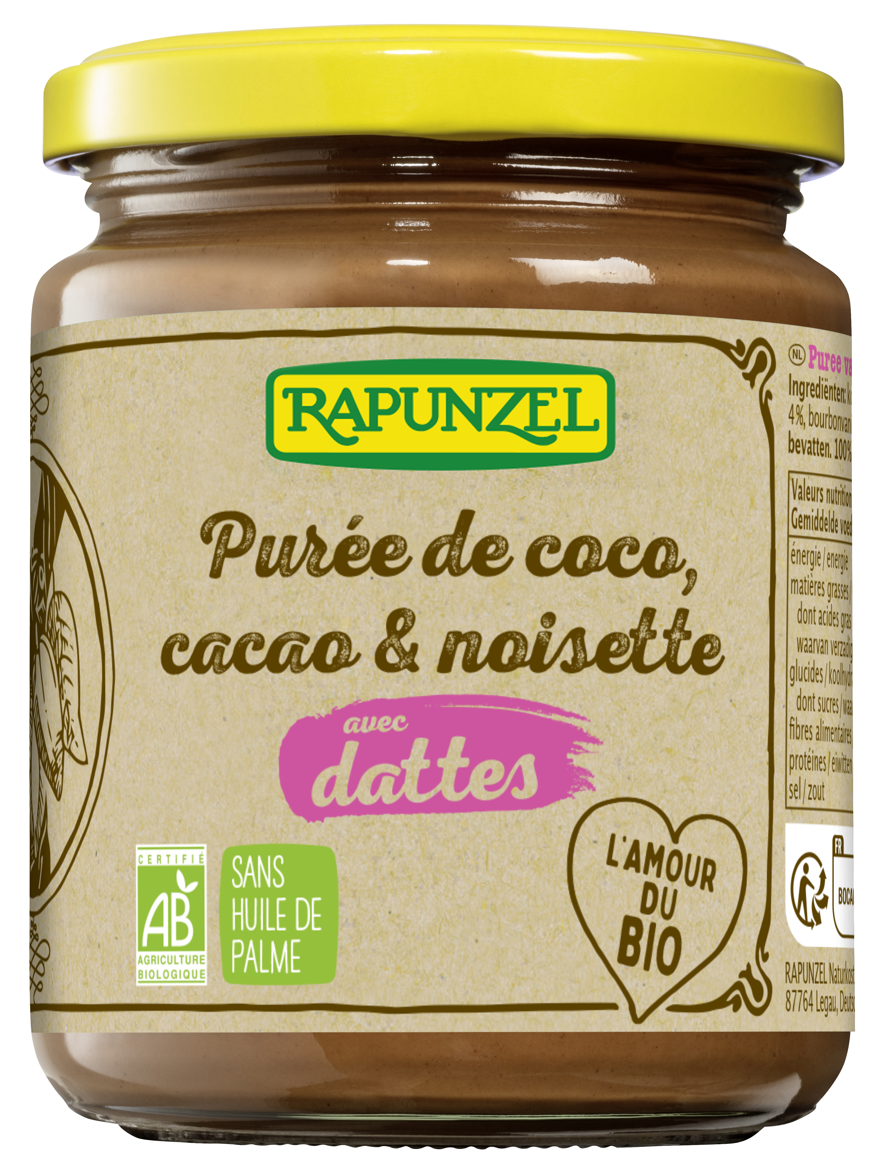 Kokos- & Haselnussmus mit Dattel und Kakao