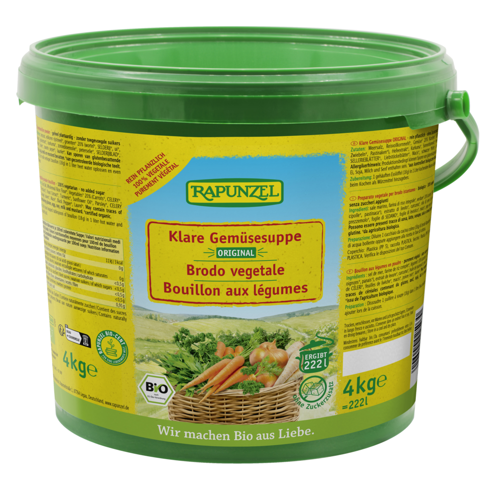 Klare Gemüsesuppe, mit Bio-Hefe