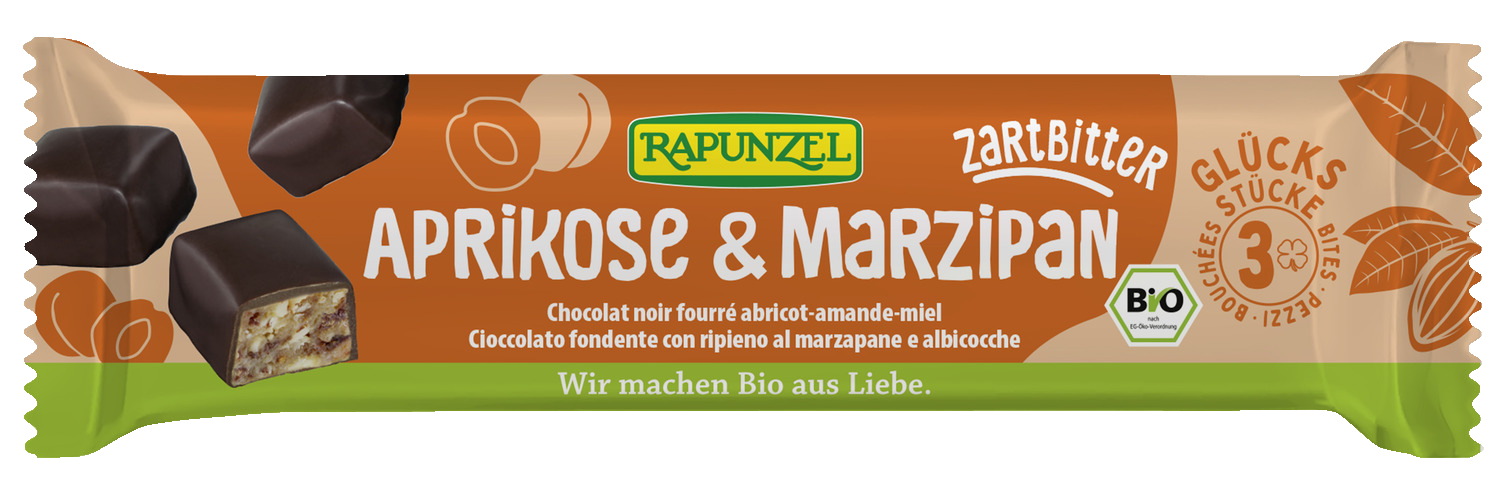 Glücksstücke Aprikose & Marzipan Zartbitter