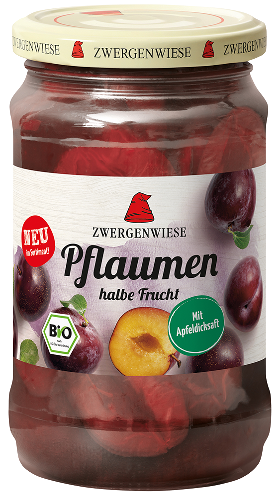 Bio Pflaumen mit Apfeldicksaft, halbe Frucht, entsteint, verzehrfertig