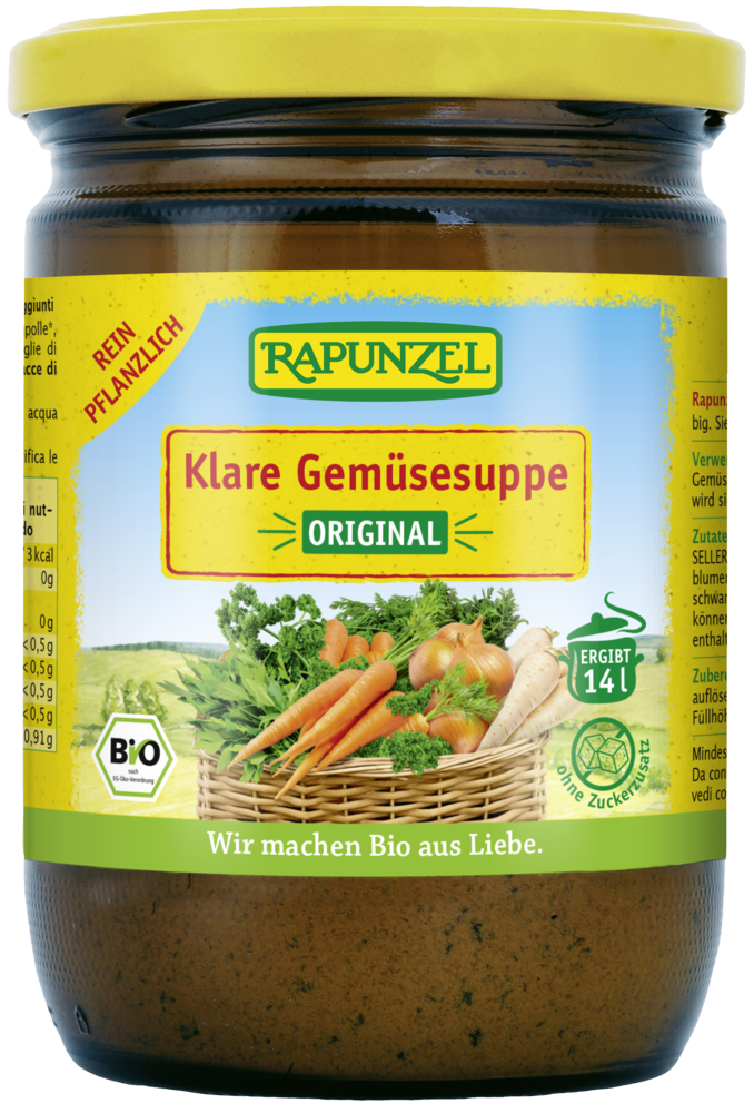 Klare Gemüsesuppe, mit Bio-Hefe
