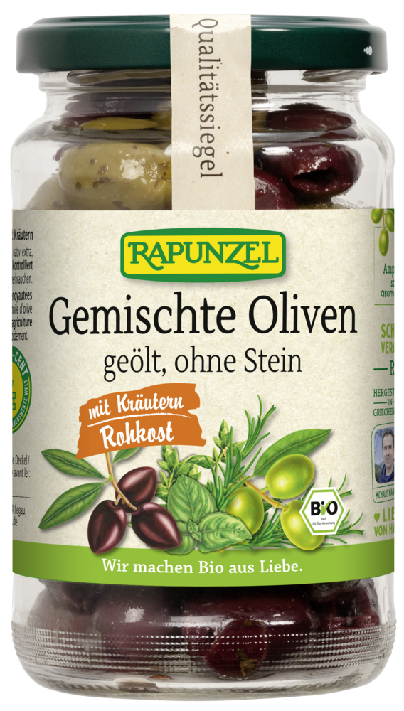 Oliven gemischt mit Kräuter