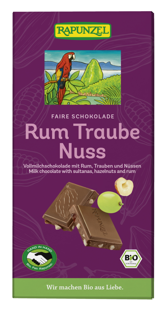 Vollmilch Schokolade Rum-Traube-Nuss