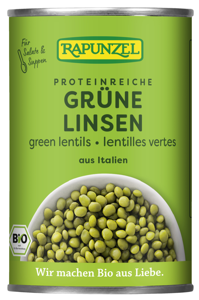 grüne Linsen in der Dose