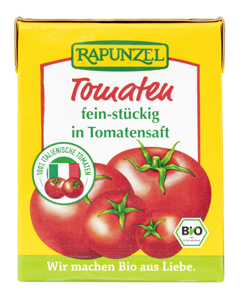 Tomaten fein-stückig in Tomatensaft im Tetra Pak
