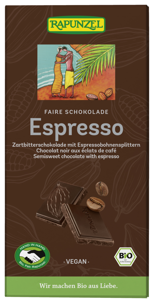 Schokolade mit Espressobohnensplittern