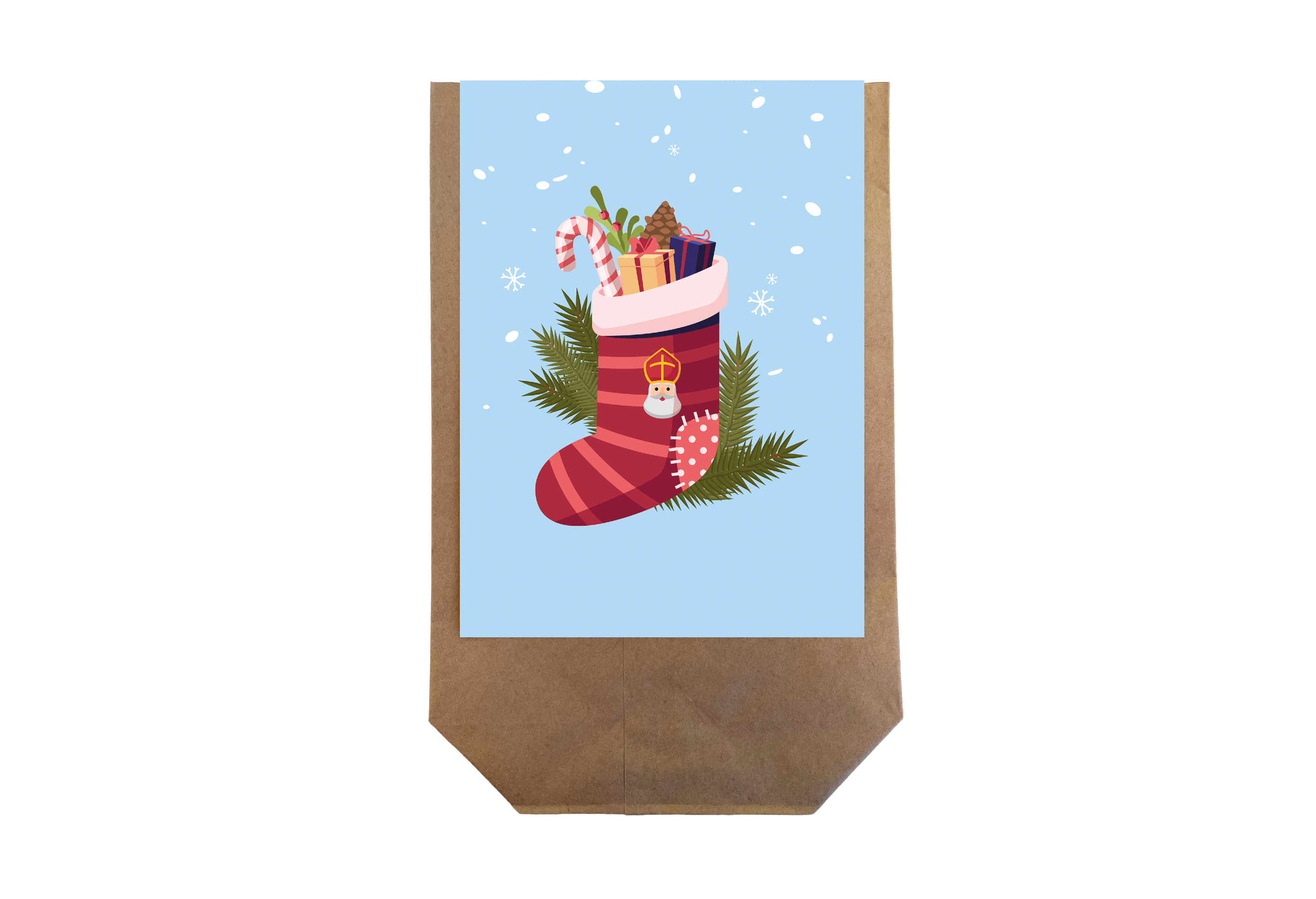 Tüte inkl. Schmuckkarte Nikolaus Blau