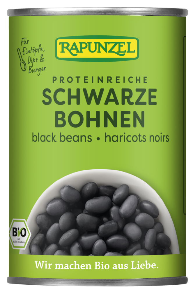 Schwarze Bohnen in der Dose