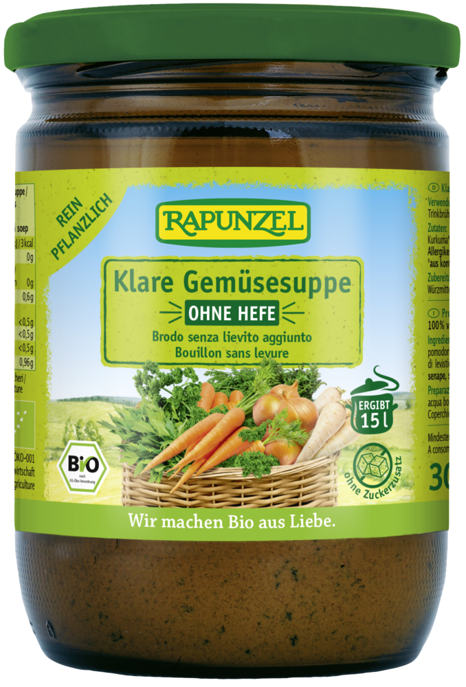 Klare Gemüsesuppe, ohne Hefe