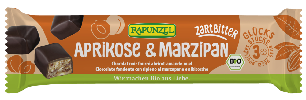 Glücksstücke Aprikose & Marzipan Zartbitter