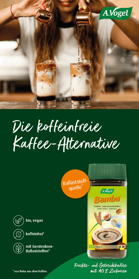 Flyer bamnu - die koffeinfreie Kaffee-Alternative