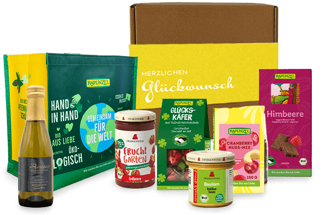 Glückwunschbox, Darstellung mit verschiedenen Artikeln