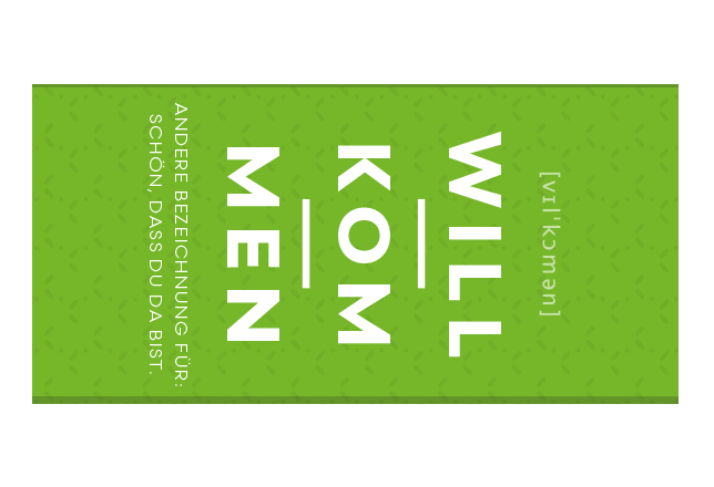 Willkommen-Motiv Schokoladen Banderole