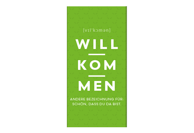 Scholaden-Banderole willkommen
