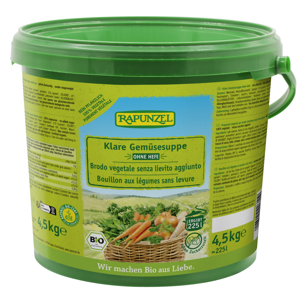 Klare Gemüsesuppe, ohne Hefe