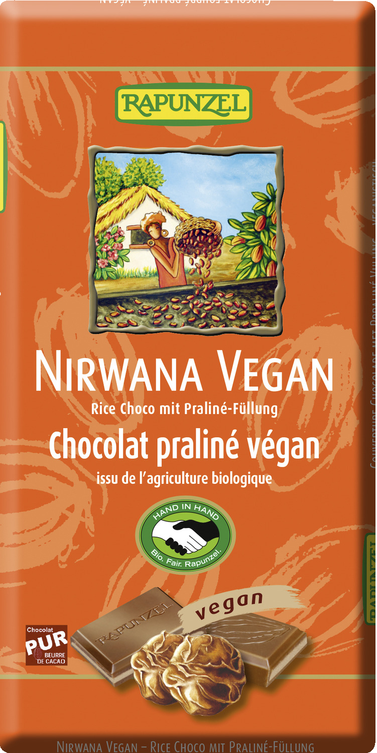 Nirwana Vegan Schokolade mit Praliné-Füllung