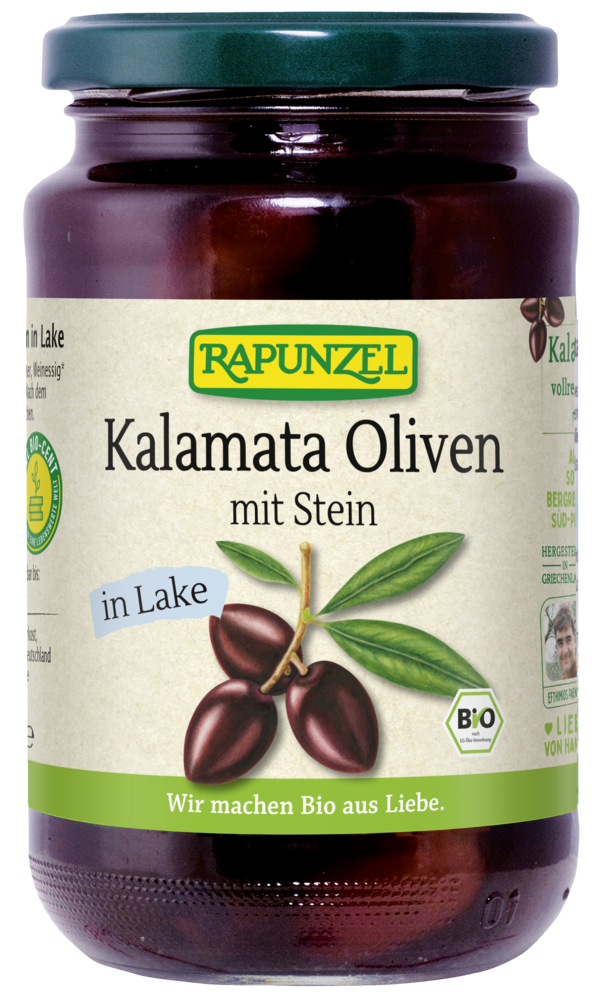Oliven Kalamata violett, mit Stein in Lake