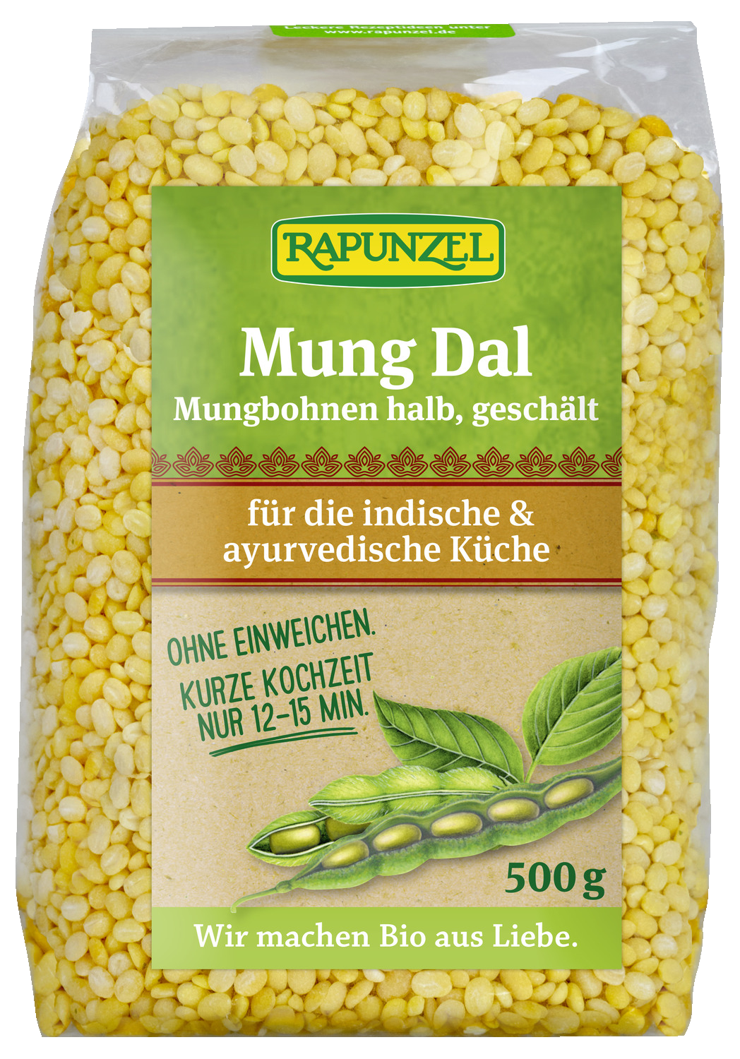 Mung Dal, Mungbohnen halb, geschält