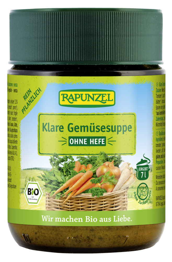 Klare Gemüsesuppe, ohne Hefe