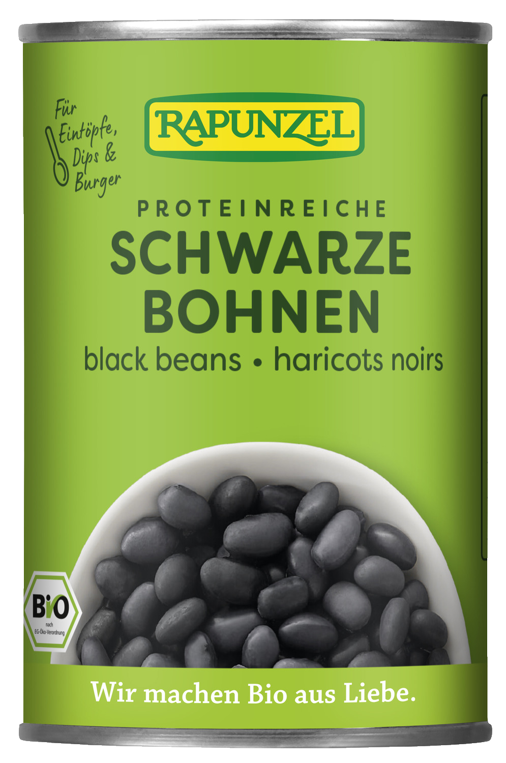 Schwarze Bohnen in der Dose