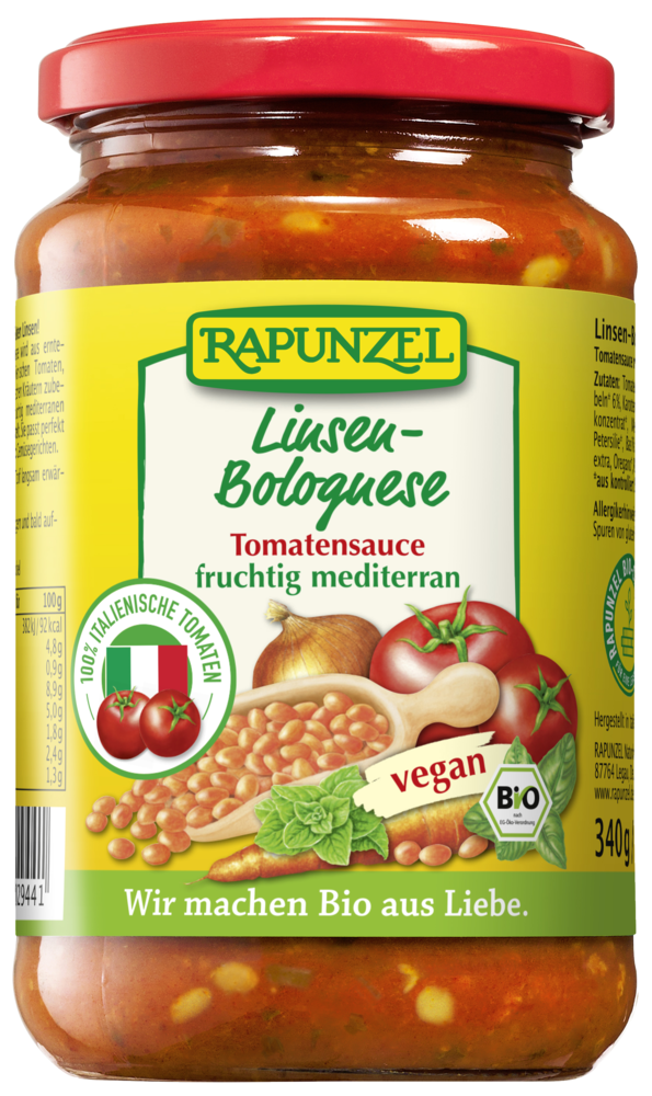 Tomatensauce Linsen-Bolognese, vegan