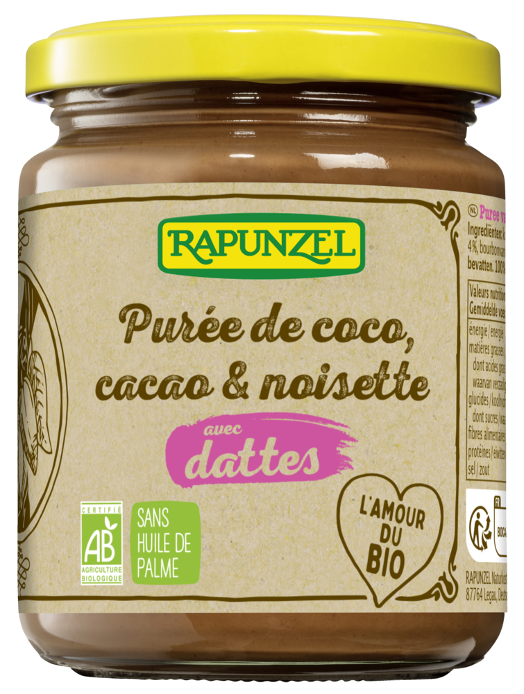 Kokos- & Haselnussmus mit Dattel und Kakao