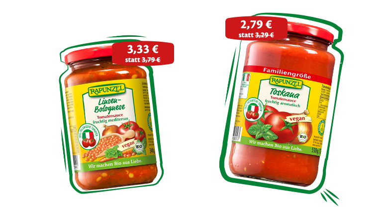 Tomatensauce Linsen-Bolognese, vegan Tomatensauce Toskana