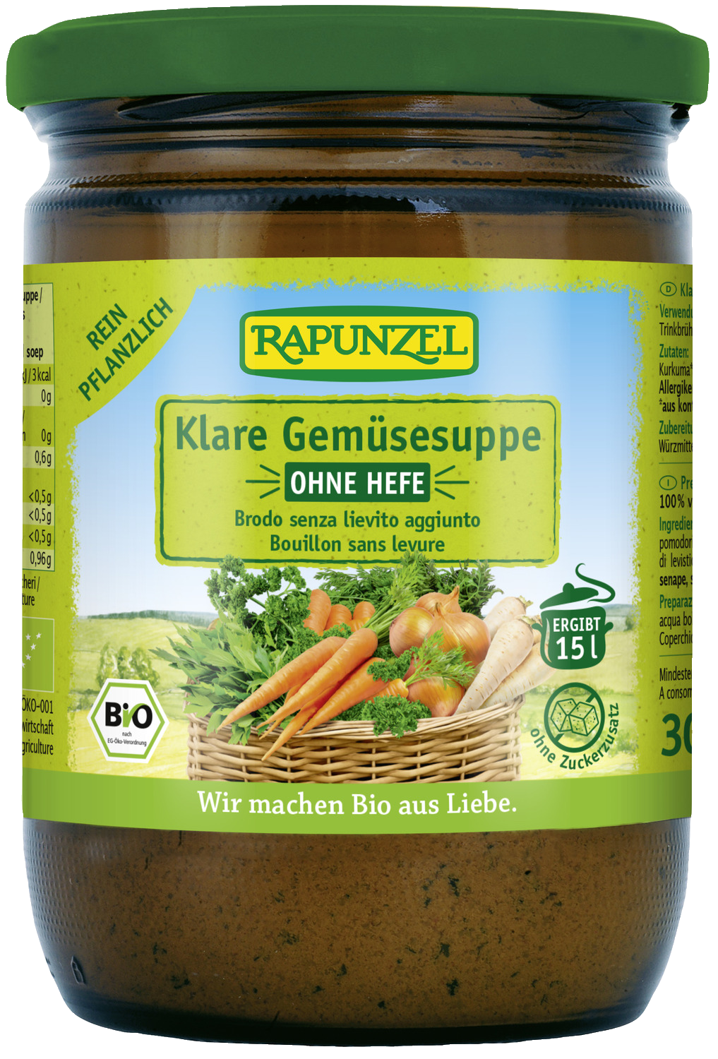 Klare Gemüsesuppe, ohne Hefe