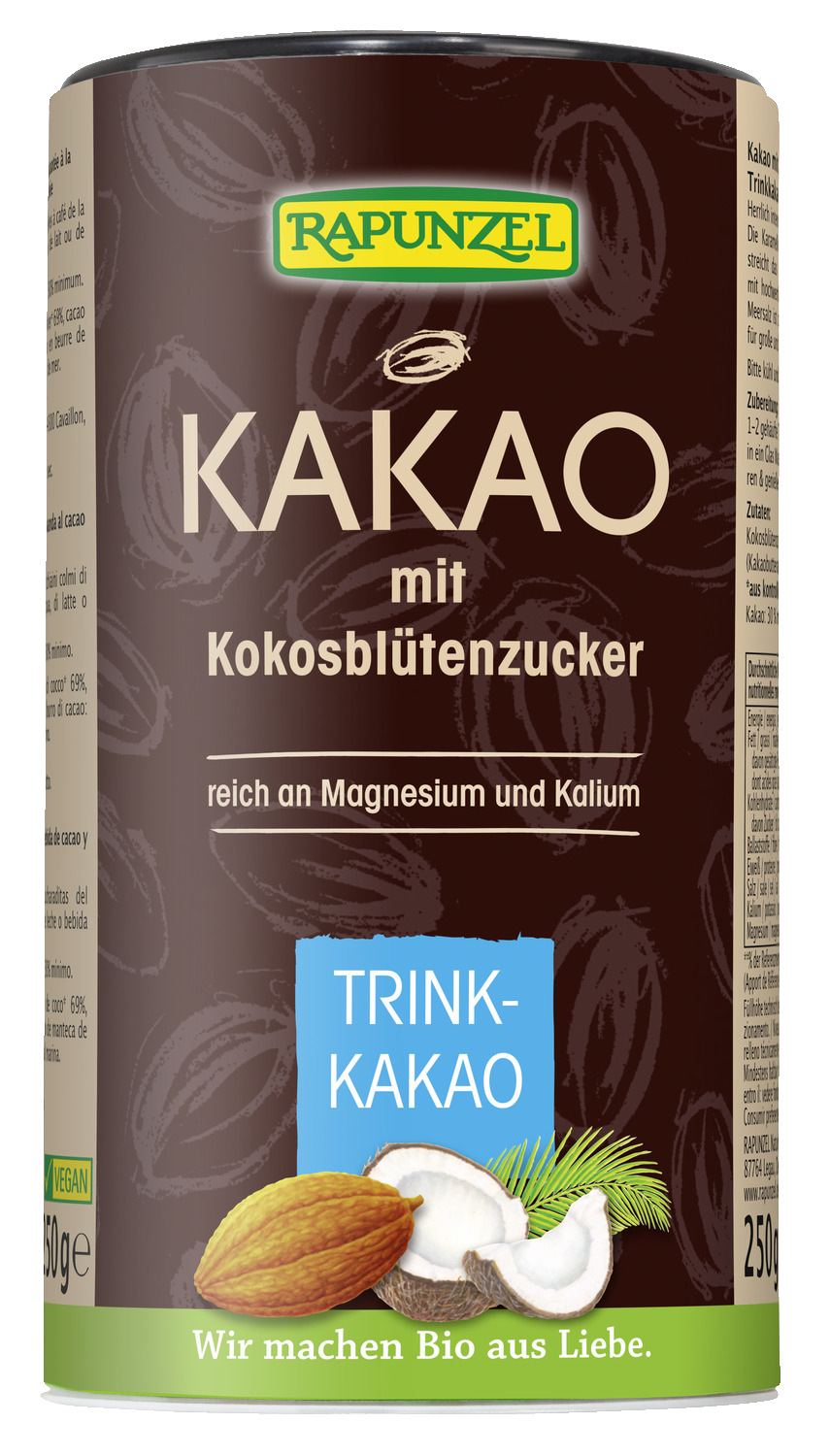 Kakao mit Kokosblütenzucker