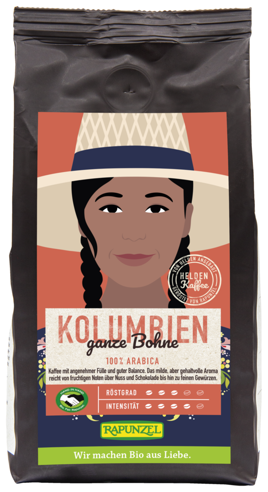 Heldenkaffee Kolumbien, ganze Bohne