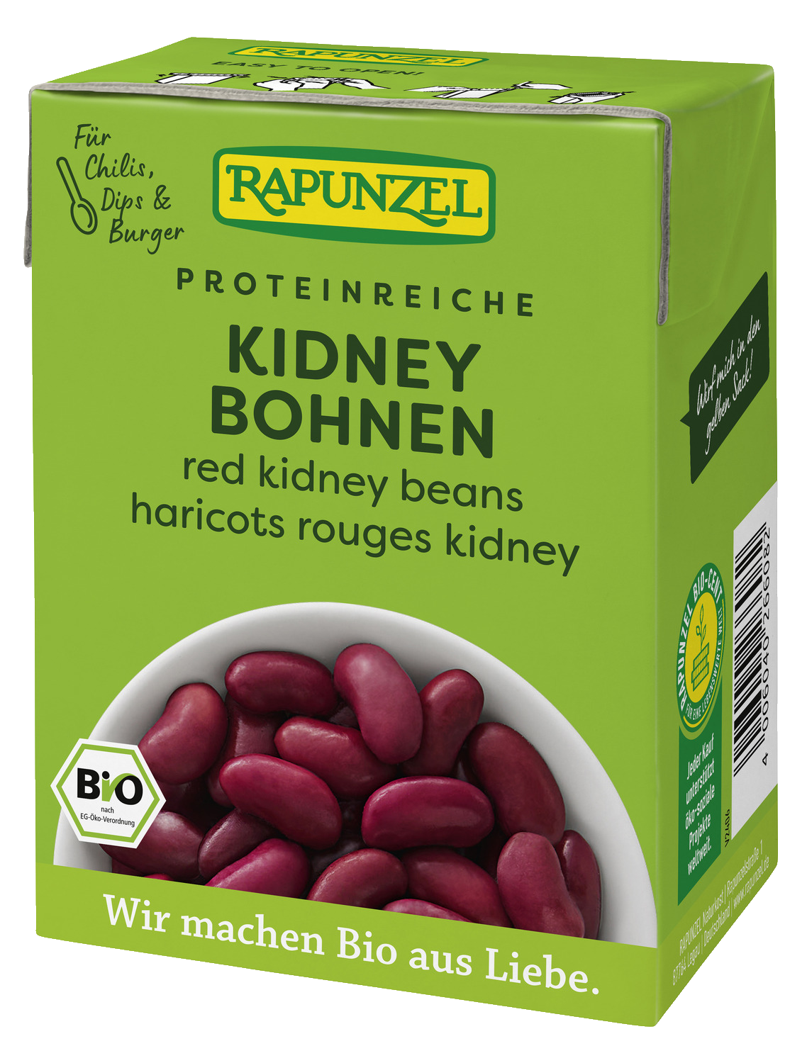 Rote Kidney Bohnen im Tetra Pak