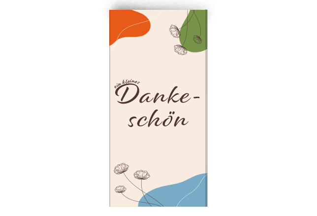 Zartbitter Schokolade Cocos-Creme Dankeschön-Motiv