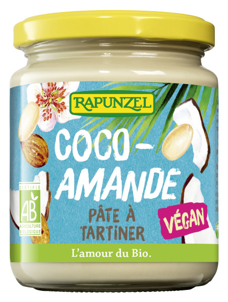 Kokos-Mandel-Creme - französisches Etikett