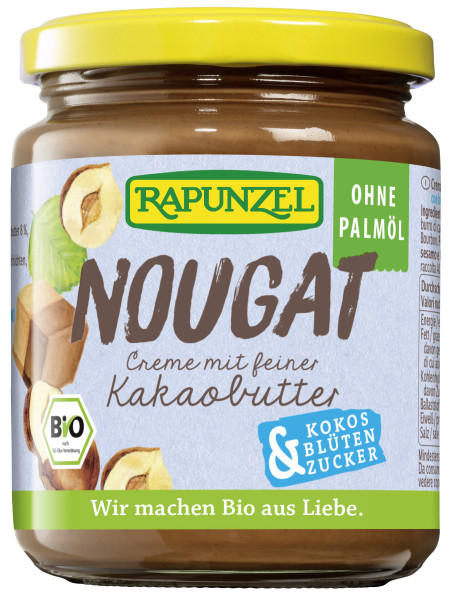 Nougat-Creme, ohne Palmöl, mit Kokosblütenzucker